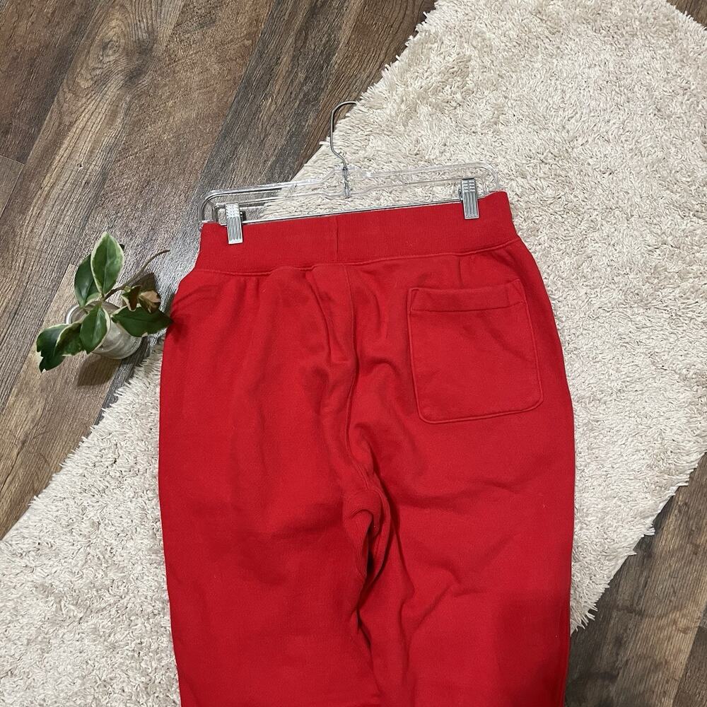 Vintage Champion Size Medium Reverse Weave Red Drawstring Jogger Sweatpants - Picture 6 of 9